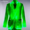 Luminous fiber optic unique bright color mens suits led suit