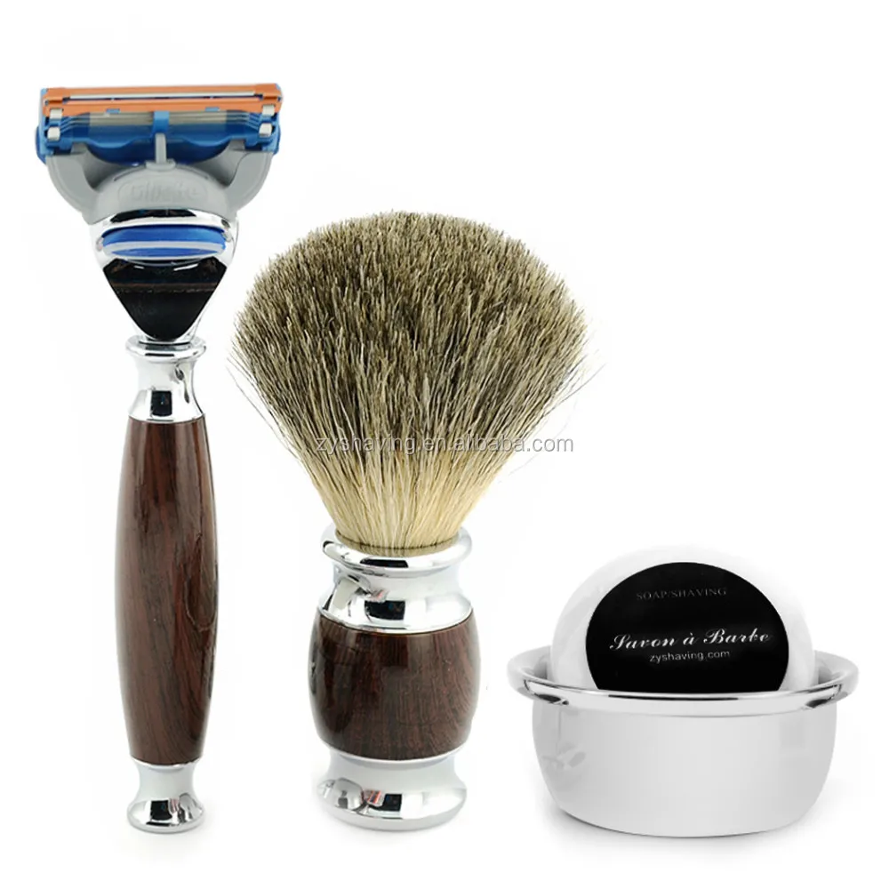 Zy Men Luxury Shaving Tool Set Similary Wood Razor Brush Stand Soap ...