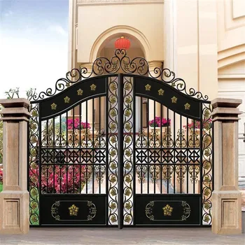 Bomei Factory Grill Design Wrought Iron Gate With Safety Gate