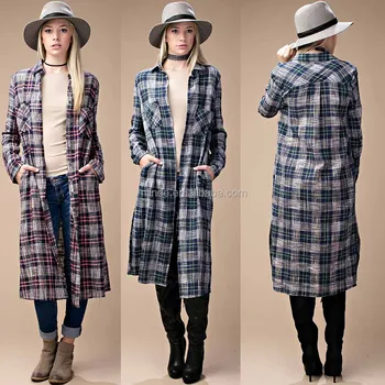 plaid maxi cardigan