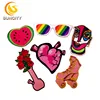 Promotional Funny Patches Flower Glasses Roller Skates Custom Logo Embroidery Patch With Iron On Backing For Clothing