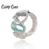 Cring Coco Fashion Enamel Alloy Ring Female Geometric Silver Color Metal Jewelry High Quality Wedding Finger Rings for Women