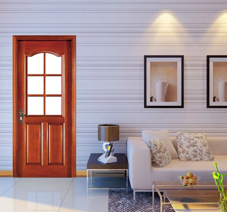 European Style Cheap Solid Wood Doors Classroom Interior Wooden Door