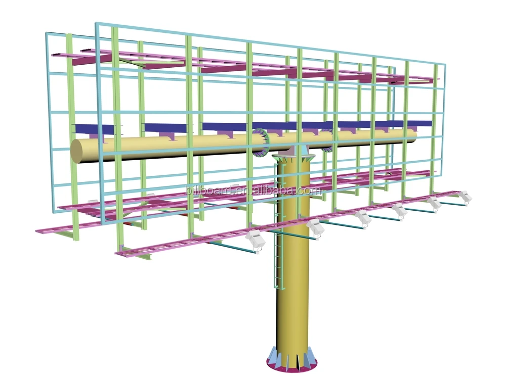 14' H X 48' W Steel Structure Highway Outdoor Roadside Billboard ...