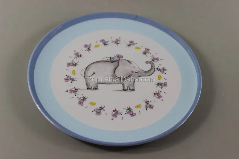 Elephant Print 11" Melamine round plate