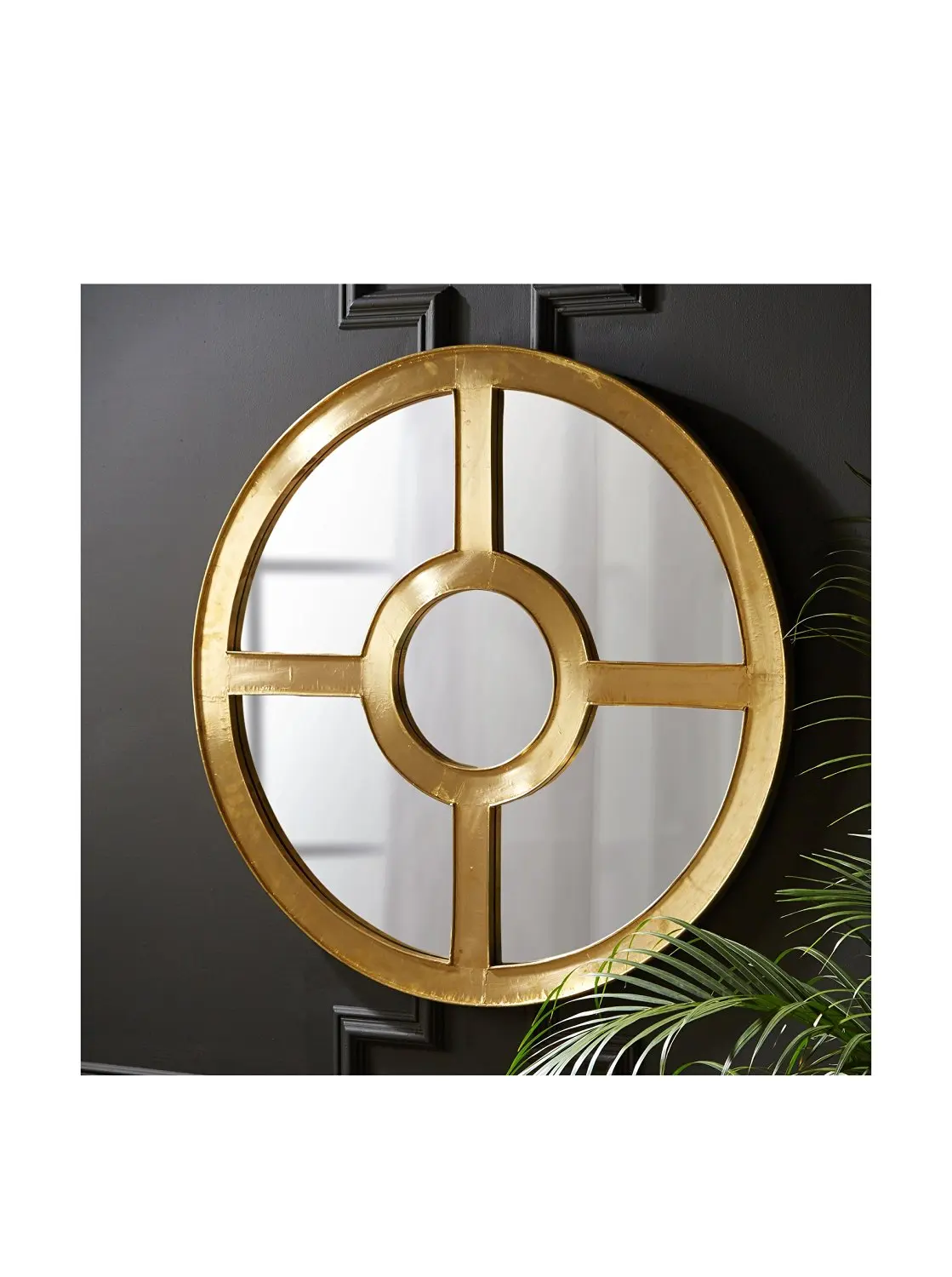 Tozai Paloma 5 Section Wall Mirror with Brass Cladding
