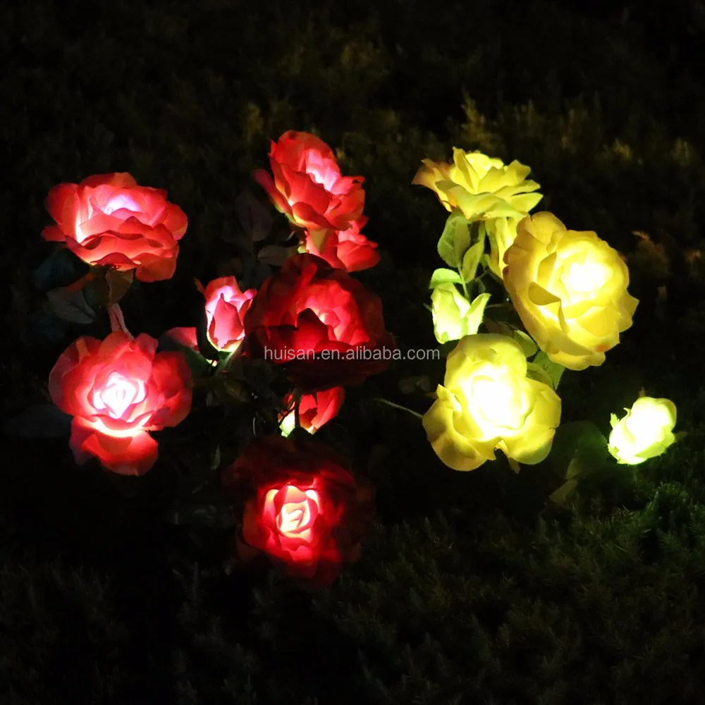 Hot Selling 3 Led Rose Flower Landscape Led Rose Lights Lasmp Stake For ...