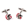 Antique Red Blue Brass Cufflinks for Men Fashion Knot Designer Cuff Links for Suit Shirts