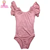 Boutique Children Basic Flutter Sleeve Leotard Gymnastics Dance Girls Leo Dusty Pink Cotton Leotards Ages 0-10 Years