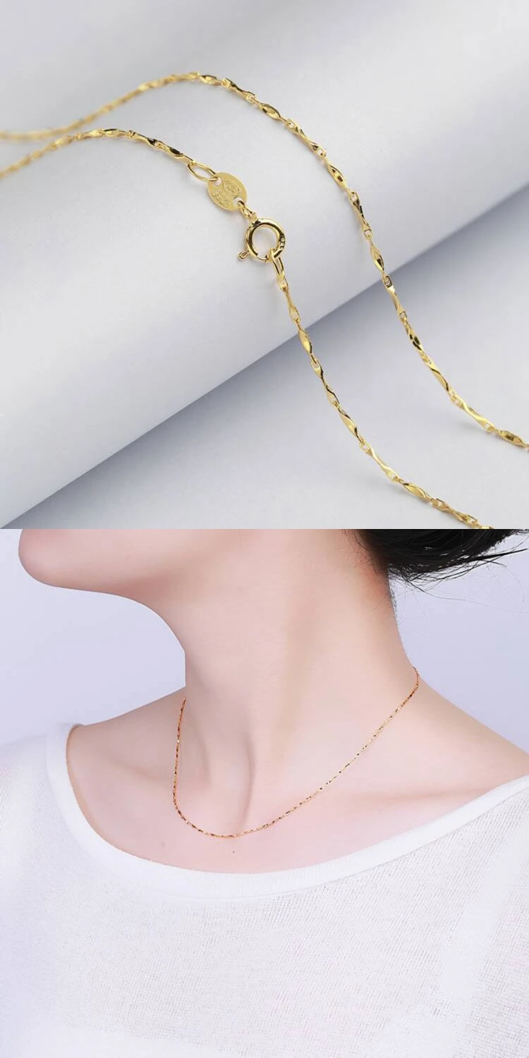 Jewelry Wholesale Gold Plated Necklace S925 Sterling Silver Chain - Buy Wholesale Gold Plated ...