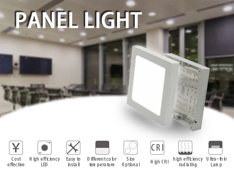 Hot selling 2 in 1 surface mounted ultra thin 12 watt led panel light