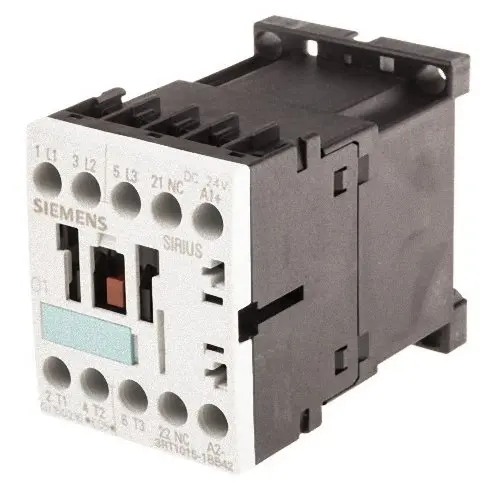 Siemens 3RT10 15-1BB42 Motor Contactor, 3 Poles, Screw Terminals, S00 Frame Size, 1 NC Auxiliary Contact, 24V DC Coil Voltage