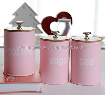 Metal Bamboo Lid Kitchen Container Set Of 3 Canister Metal Bamboo Lid Kitchen Container Set Of 3 Canister