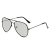 Alloy Intelligent Photosensitive Color Men Age Polarized Metal Sunglasses with Spring Hinges