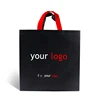 high quality Boutique black luxury pp laminated non woven fabric packaging shopping bag with handle and custom printed logo