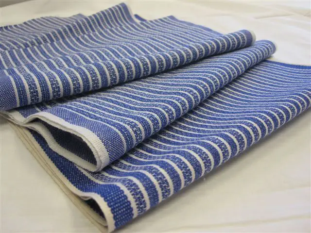 blue triped cabinet roller towel cotton woven