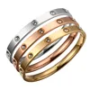 Luxury Women Bracelets Charm Crystal Gold Color Stainless Steel Bangle Rose gold Cuff crystal Bracelets for Men & Women Gift