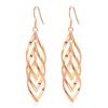 New face-lift double twisted tassel earrings silver wavy super fairy ear wire reverse three-line earrings