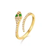 Animal jewellery CZ diamond gold 925 Sterling silver snake wrap ring