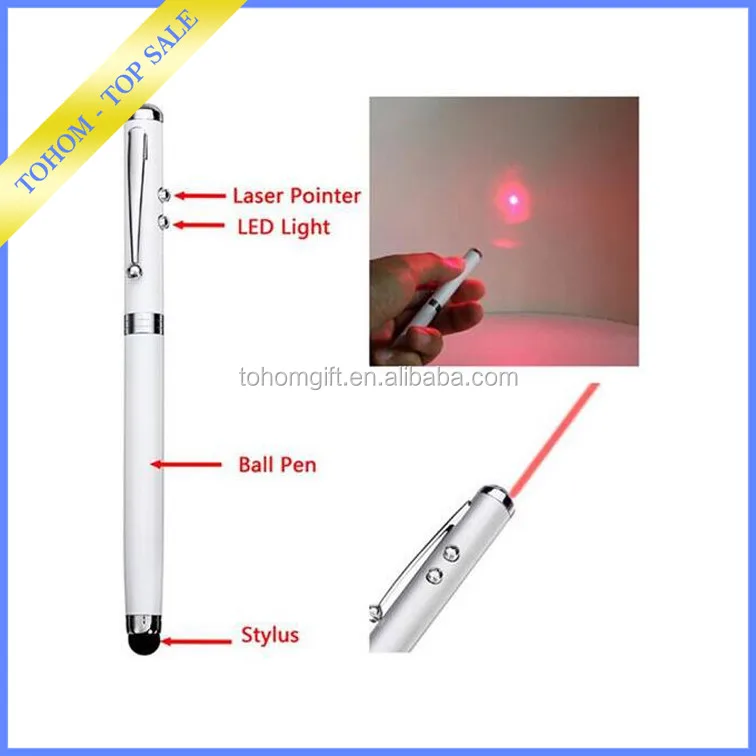 4 In 1 Multi Function Pointer Pen With Led Torch Light Point Screen ...