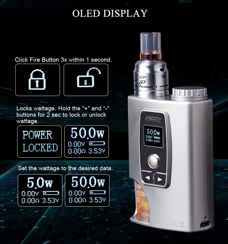 S-body Dual Coil Rda Squonk Vape Box Mod,Rechargeable 