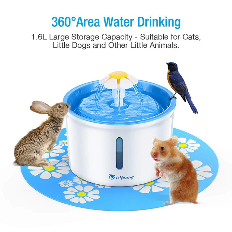 Best Selling Products Pet Supplies Durable Colors Round Flower Shape Water Drinking Basin Automatic Electric Dog Cat Fountain.jpg