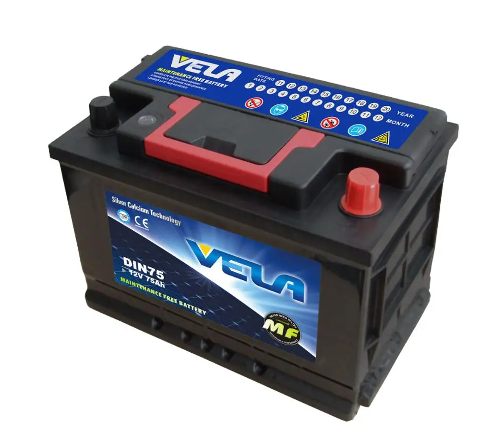 DIN75 Precio al por mayor de carga seca de 12V Batería de baterías de coche  Auto 75Ah - China Cargar la batería seca, batería seca