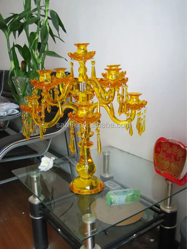 New ! Red 9 Arms Candelabra For Home Decoration Buy Red Glass