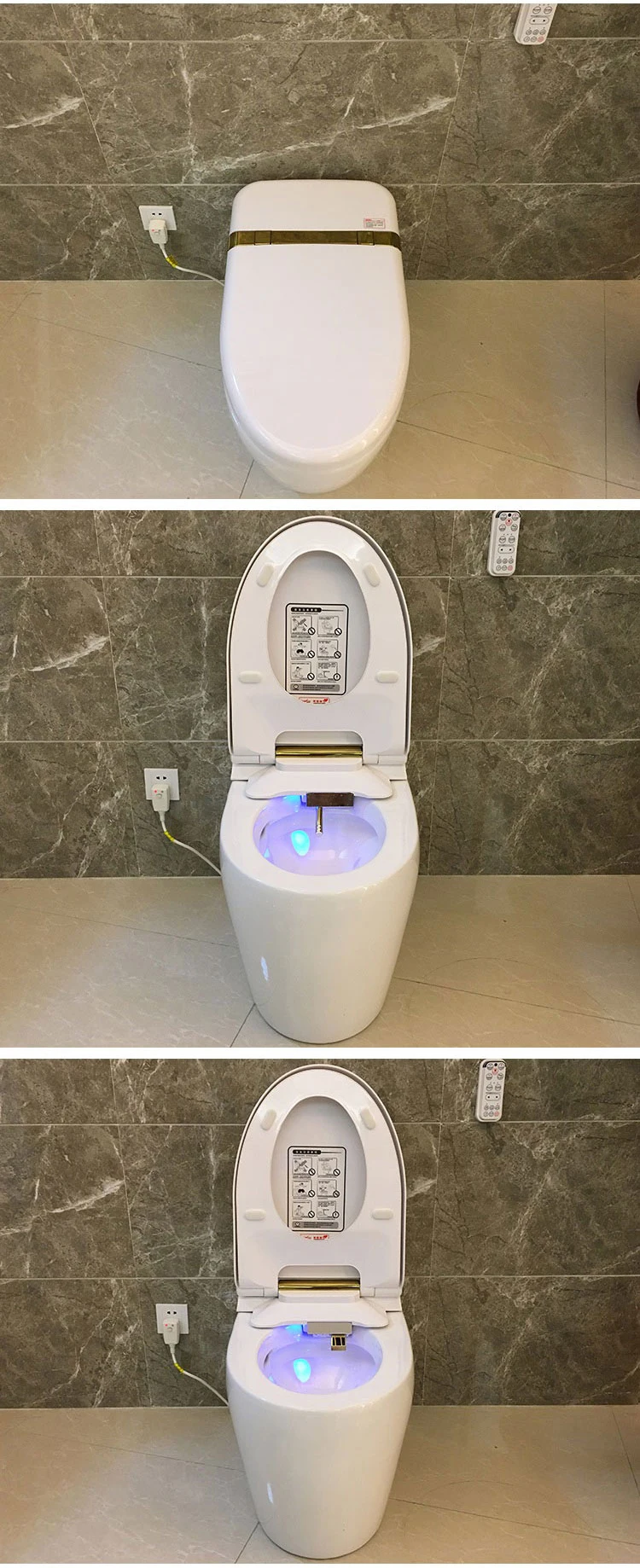 Ceramic one piece automatic operation smart toilet