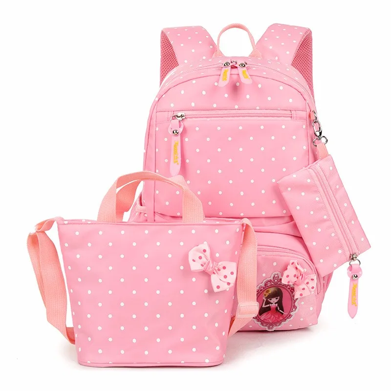 Wholesale Cute Pink Child Backpack School Bag Set For Girls Princess ...