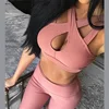 Sexy Women's Yoga Two-piece Workout Clothing Girls Running Sports Tank Tops