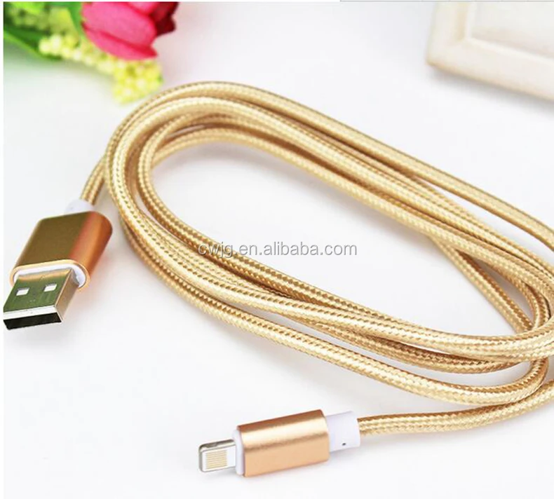 2016 Original Micro USB Cable with Colorful Nylon Line Metal Plug for iPhone 6 Plus 5s iPadmini For Samsung Xiaomi HTC Nokia