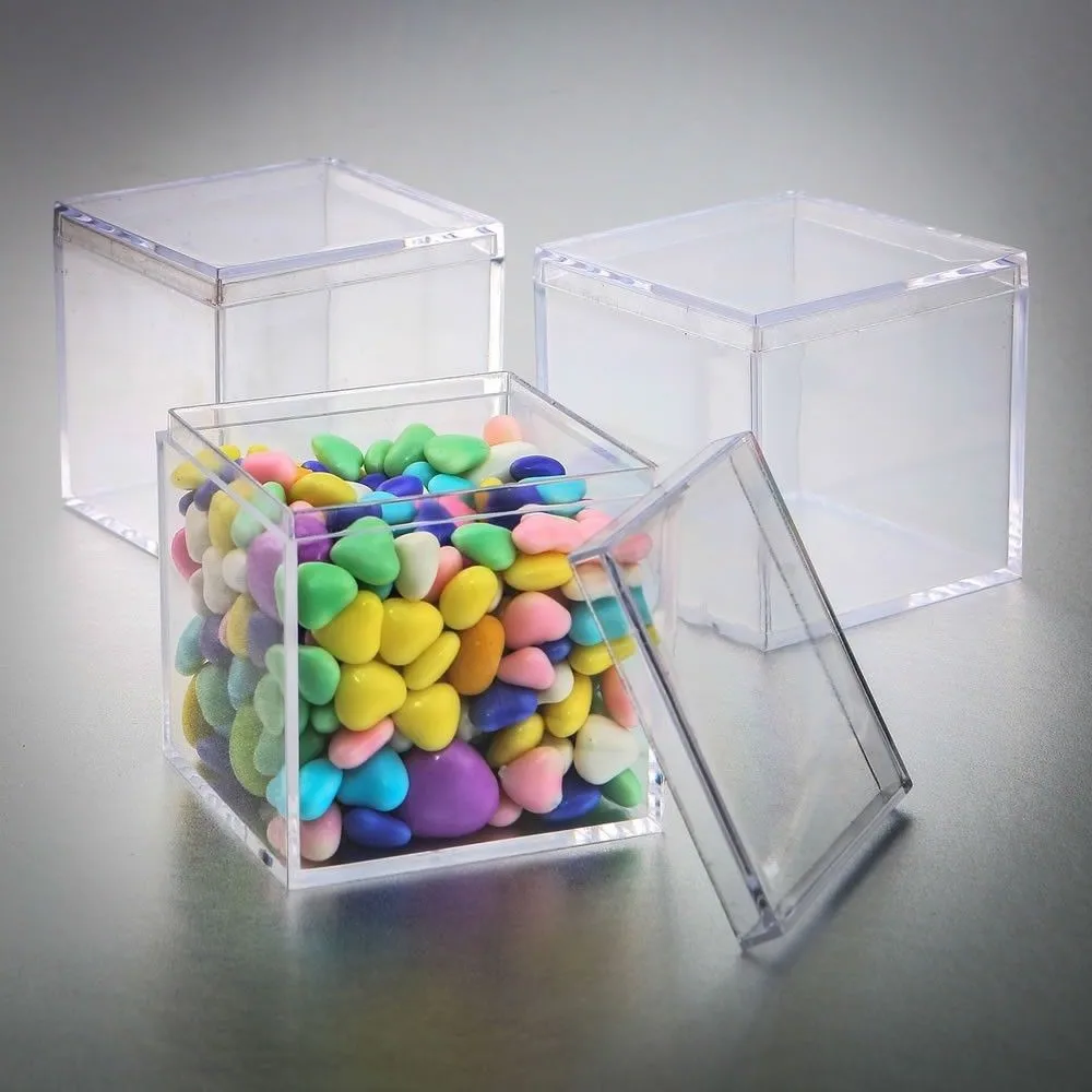 Wholesale Square Small Candy Favor Clear Acrylic Box With Lid - Buy