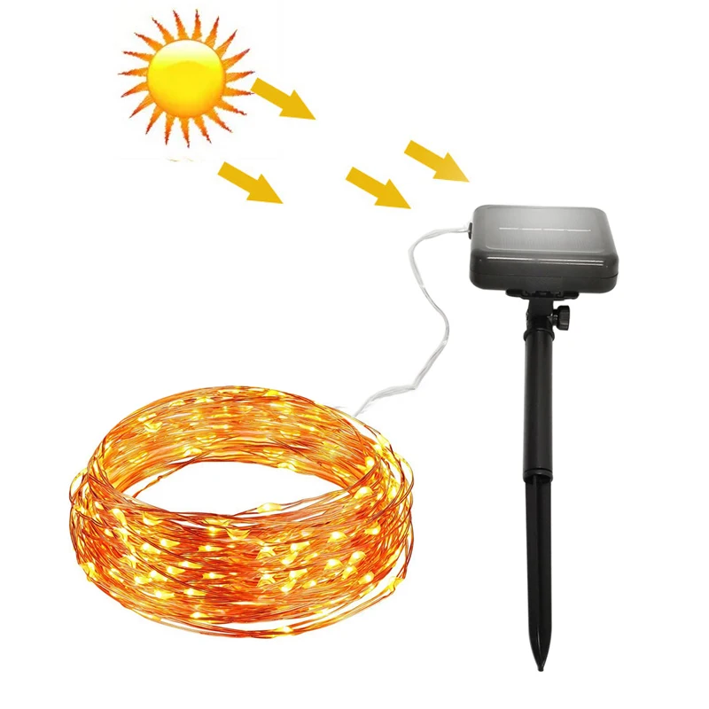 Solar Powered Starry String Lights 10M 20M 32M  Solar Copper Wire Outdoor Fairy Light for Christmas Garden Holiday Decoration