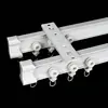 Aluminum double curtain rail flexible track and accessories in white