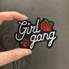 Girl gang rose patch power feminism iron on patch letter embroidered sew on Word patch