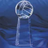 Popular crystal volleyball trophy,crystal glass volleyball