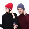 Large Stock Amazon 2018 Hot Sale Fashion Style High Quality Winter Music Caps Turn Up Border Bluetooth Earphone Hat