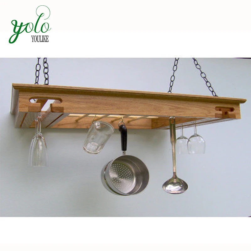 Bamboo Drying Hanging Wine Glass Rack And Utensils Rack Buy