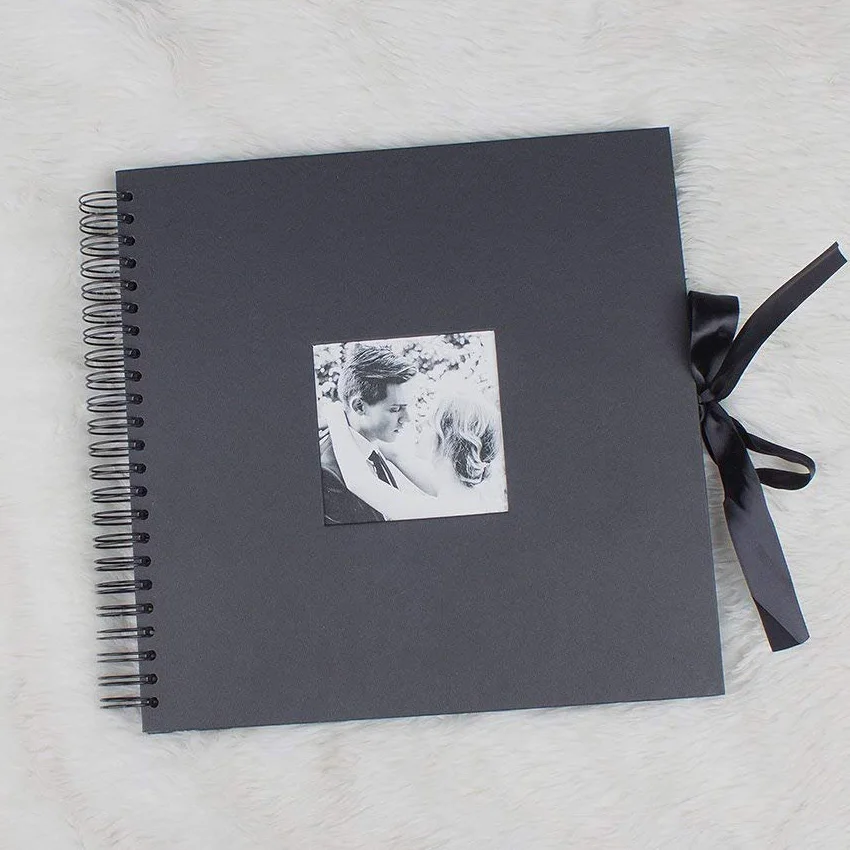 Good Selling Coil Binding Black Paper Wedding Photo Album Scrapbook ...