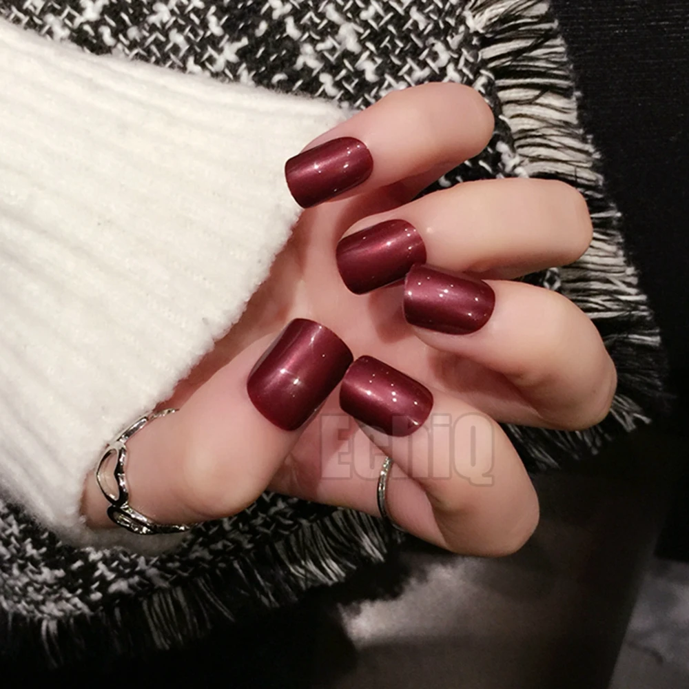 Red Wine False Nails Tips Solid Color Square Full Cover Gel Nail Tips  Artificial False Fake Nails Diy Salon - Buy Uv Fake Nails,Red Uv Finger  Nails,Press On Nails Product on Alibaba.com