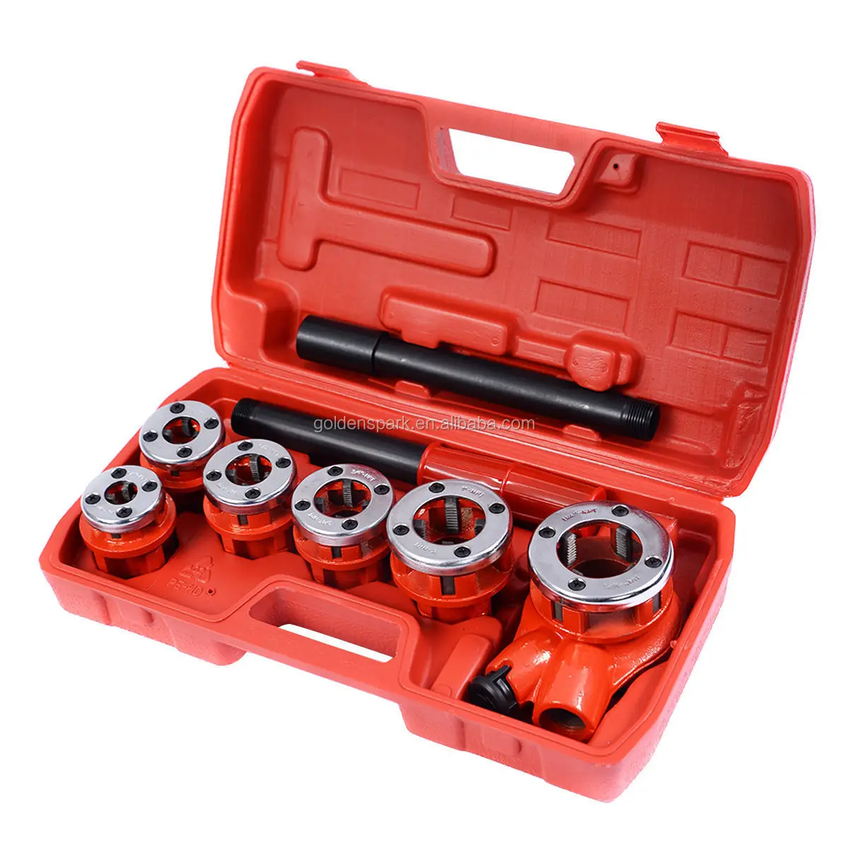 Ratchet Pipe Threader Kit Set Ratcheting With 6 Dies And Plastic