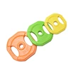 colored rubber square weight plates with two grip , Cast Iron Colored Rubber Coated Barbell ,weight bumper plates