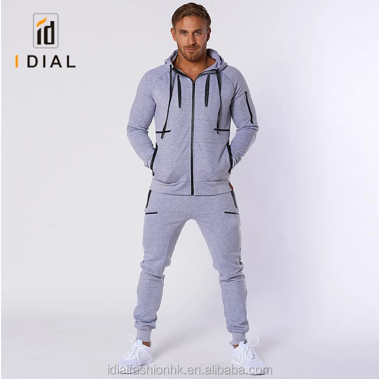 2018 Wholesale 100% Knitted Cotton Custom Slim Fit Blank Tracksuits For ...