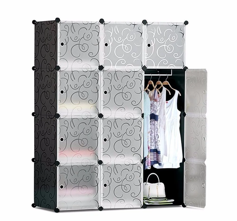 Portable Closet Storage Plastic Wardrobes With 12 Cubes Buy Closet Storage Plastic