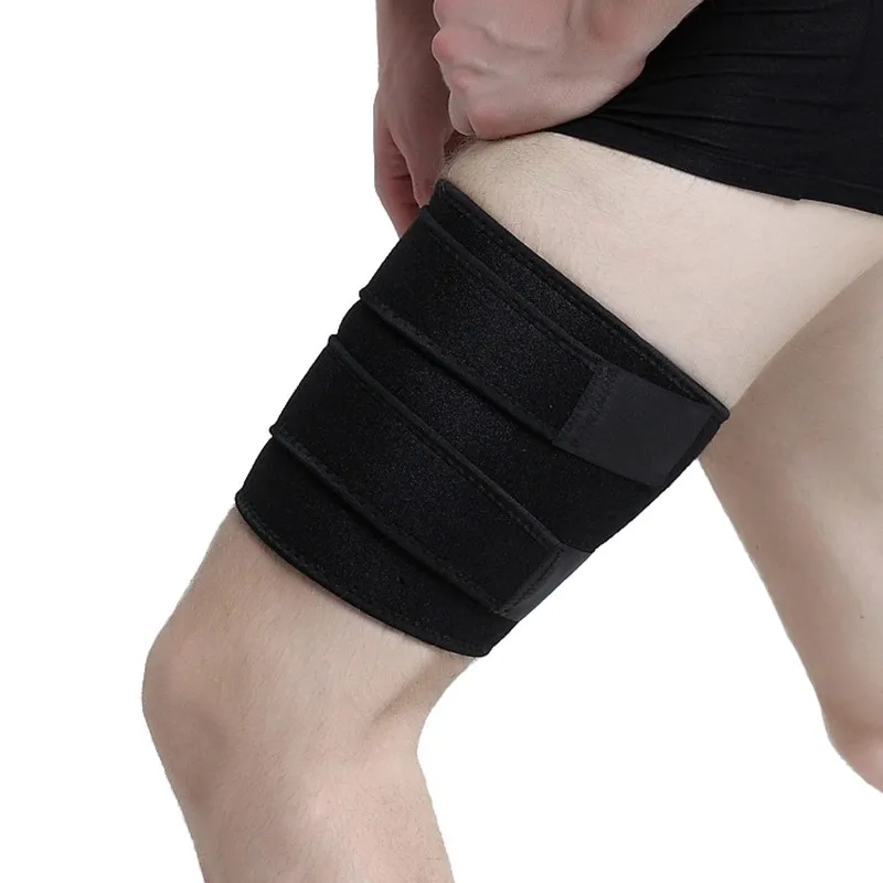 Thigh Wrap With Silicone Anti-slip Strips Adjustable Neoprene Hamstring ...