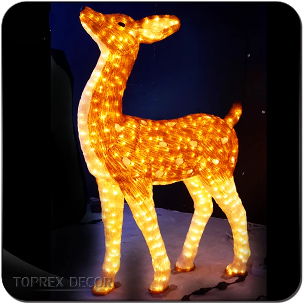 Large Outdoor Christmas Reindeer Light Lighted Outdoor Sleigh Acrylic