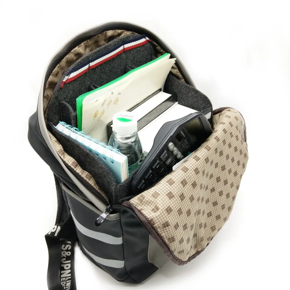 Practical Organizer Gray Felt Backpack Organizer With 8pcs Pockets