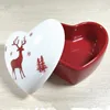 Christmas Holiday gifts Custom porcelain decorative storage boxes Heart shaped pink ceramic jewelry box