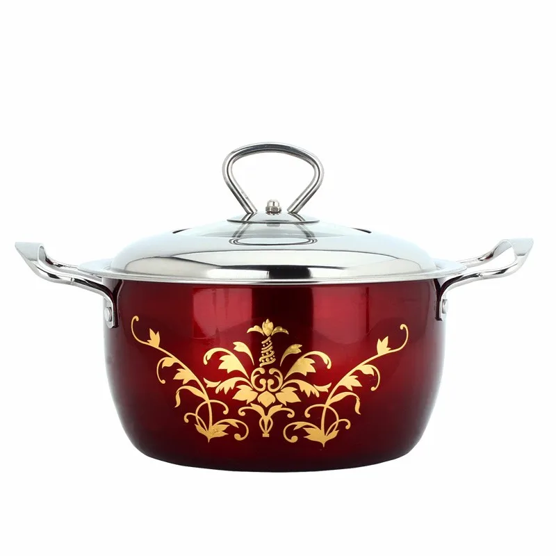 Kitchen Ware Casserole Hot Pot Stainless Steel Flower Cookware Set